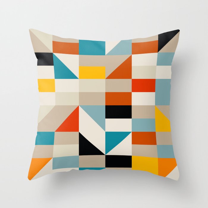 Modern Abstract Geometric Bold Colorful Artwork Throw Pillow Gallery Image 6