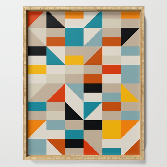 Modern Abstract Geometric Bold Colorful Artwork Serving Tray Gallery Image 1