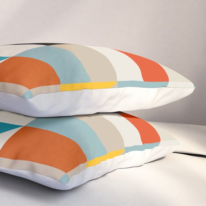 Modern Abstract Geometric Bold Colorful Artwork Pillow Sham Gallery Image 3