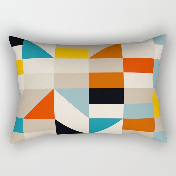 Modern Abstract Geometric Bold Colorful Artwork Rectangular Pillow Gallery Image 1