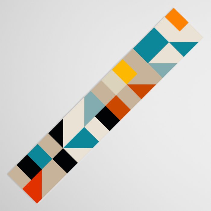 Modern Abstract Geometric Bold Colorful Artwork Table Runner Gallery Image 3