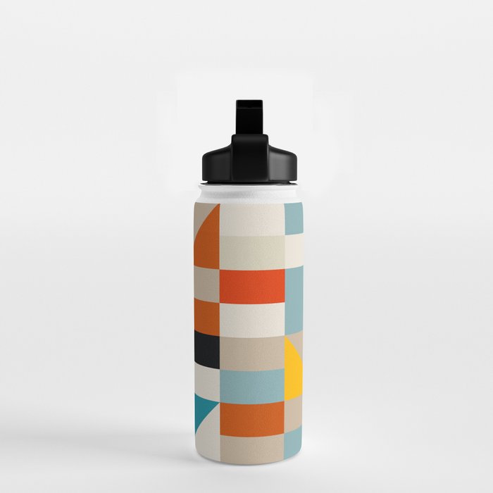 Modern Abstract Geometric Bold Colorful Artwork Water Bottle Gallery Image 2