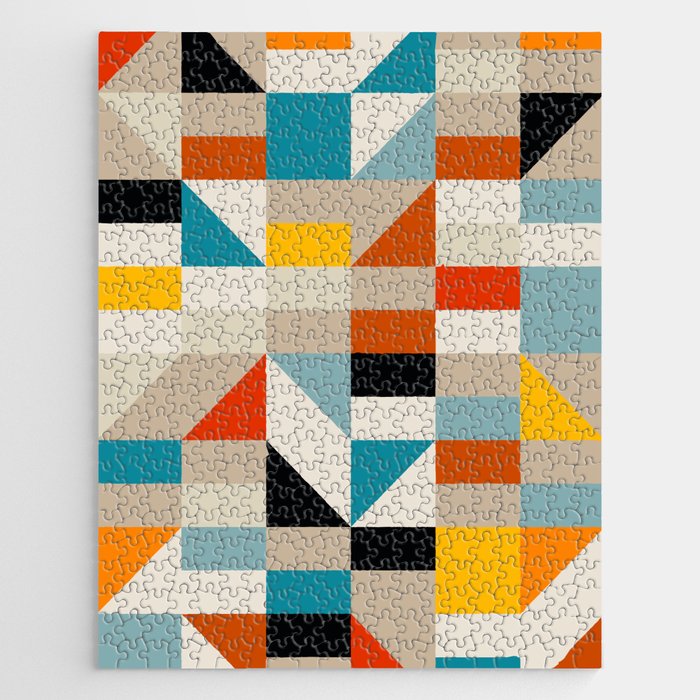 Modern Abstract Geometric Bold Colorful Artwork Jigsaw Puzzle Gallery Image 1