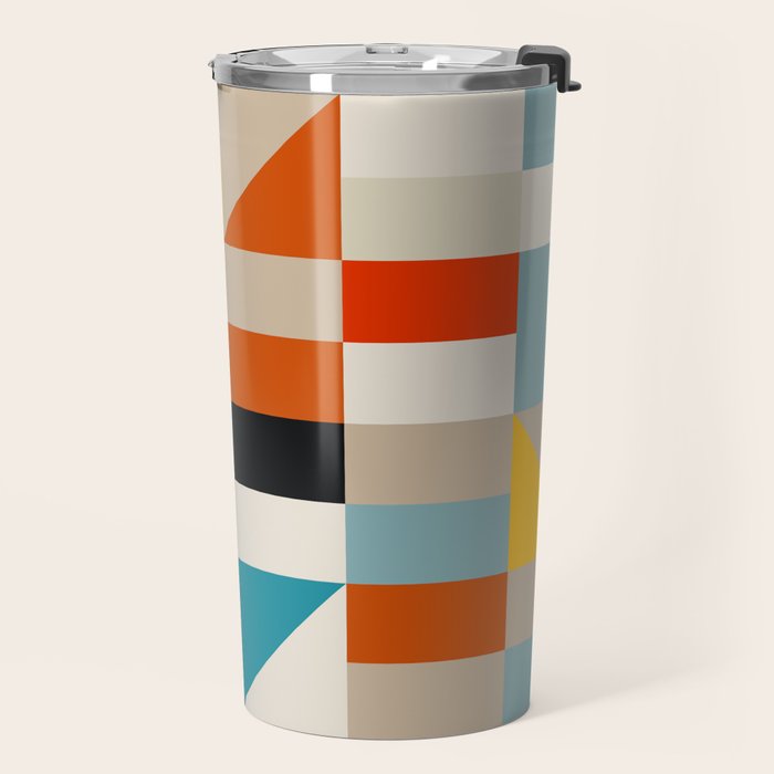 Modern Abstract Geometric Bold Colorful Artwork Travel Mug Gallery Image 2