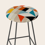 Modern Abstract Geometric Bold Colorful Artwork Stool Gallery Image 2