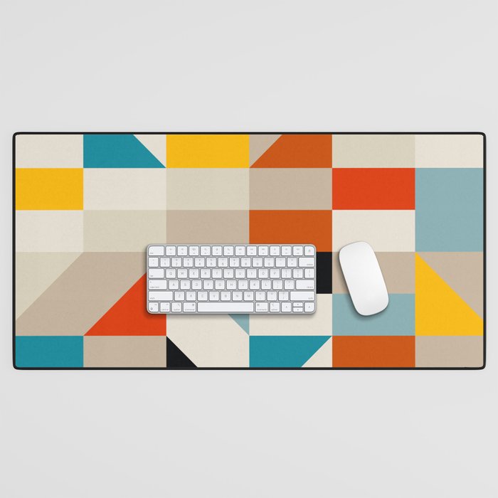 Modern Abstract Geometric Bold Colorful Artwork Desk Mat Gallery Image 1