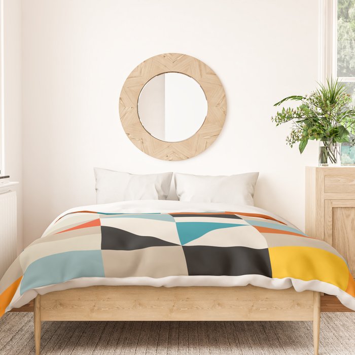 Modern Abstract Geometric Bold Colorful Artwork Duvet Cover Gallery Image 3