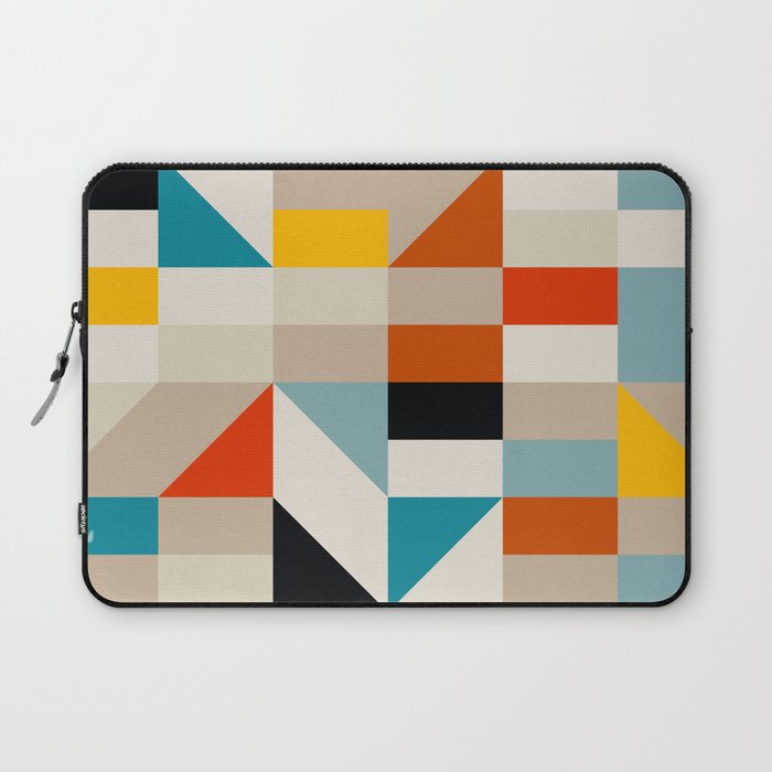 Modern Abstract Geometric Bold Colorful Artwork Laptop Sleeve Gallery Image 1