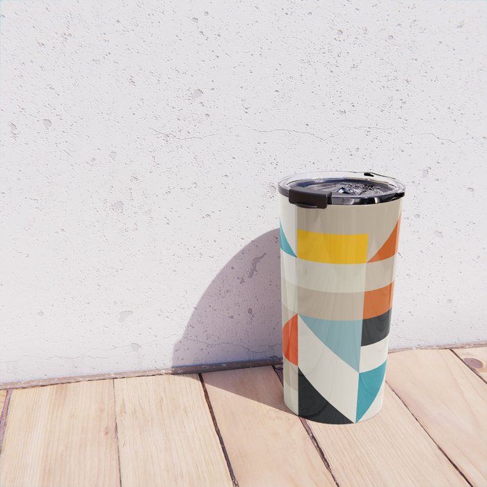 Modern Abstract Geometric Bold Colorful Artwork Travel Mug Gallery Image 4