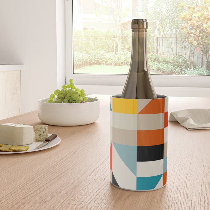 Modern Abstract Geometric Bold Colorful Artwork Wine Chiller Gallery Image 4