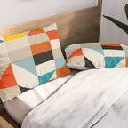 Modern Abstract Geometric Bold Colorful Artwork Pillow Sham Gallery Image 2