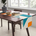 Modern Abstract Geometric Bold Colorful Artwork Table Runner Gallery Image 2
