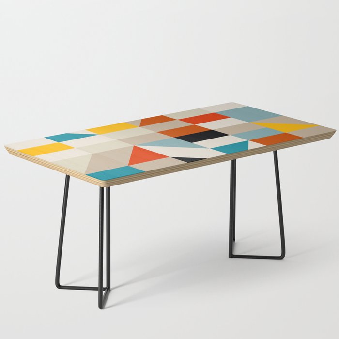Modern Abstract Geometric Bold Colorful Artwork Coffee Table Gallery Image 1