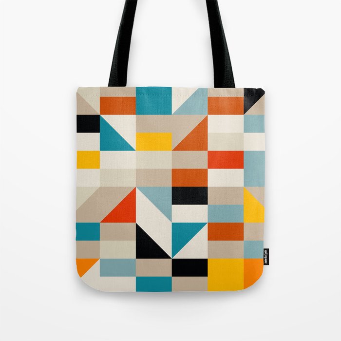 Modern Abstract Geometric Bold Colorful Artwork Tote Bag Gallery Image 1