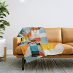 Modern Abstract Geometric Bold Colorful Artwork Throw Blanket Gallery Image 1
