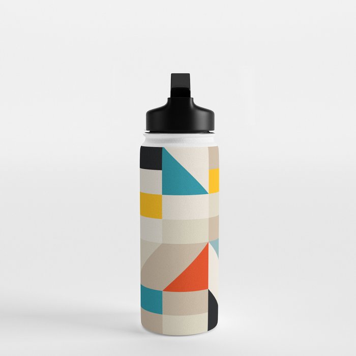 Modern Abstract Geometric Bold Colorful Artwork Water Bottle Gallery Image 3
