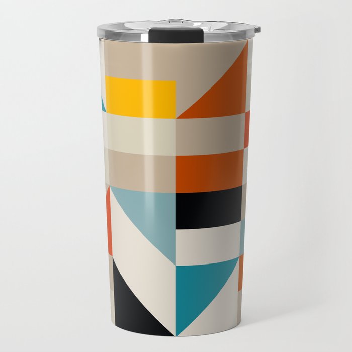 Modern Abstract Geometric Bold Colorful Artwork Travel Mug Gallery Image 1