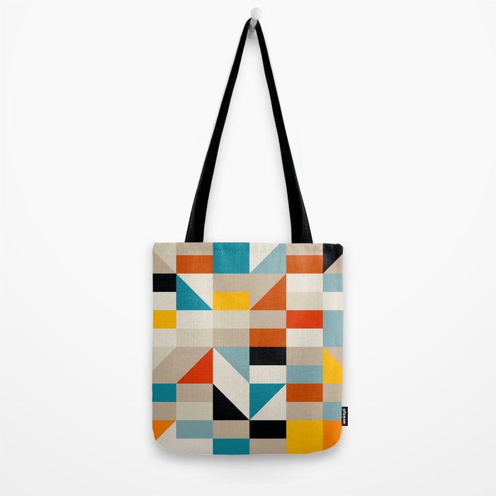 Modern Abstract Geometric Bold Colorful Artwork Tote Bag Gallery Image 2