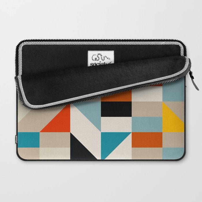 Modern Abstract Geometric Bold Colorful Artwork Laptop Sleeve Gallery Image 2
