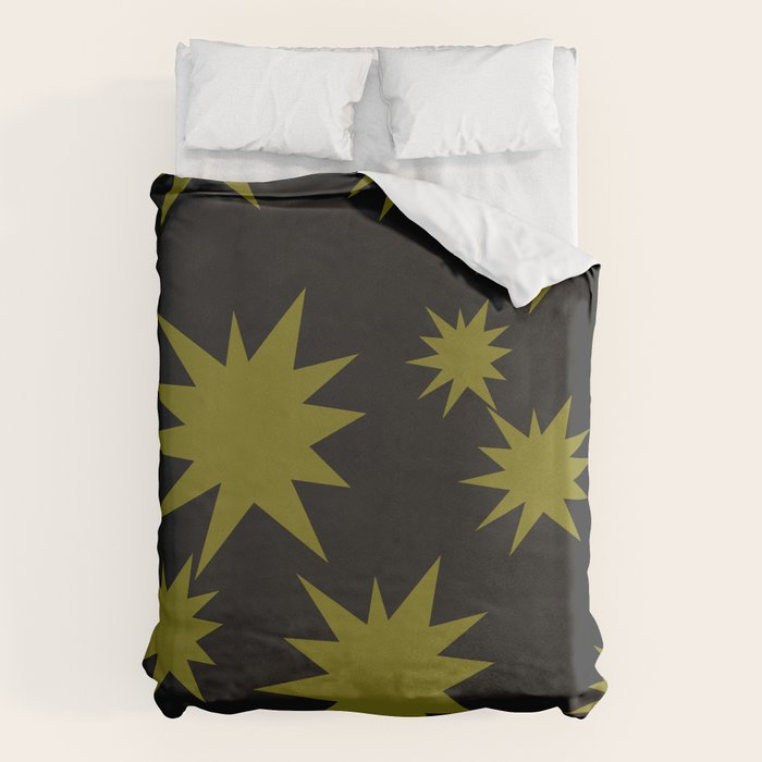 Dark Chartreuse Boom Duvet Cover Gallery Image 6