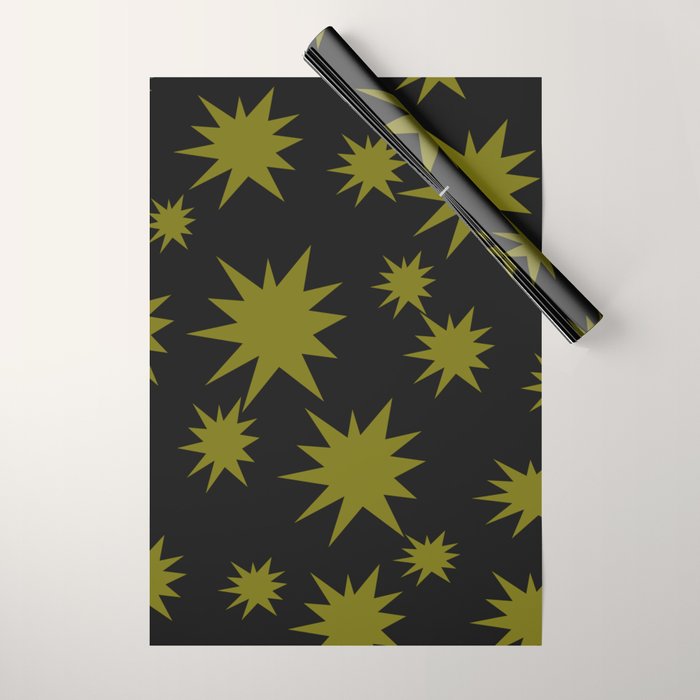 Dark Chartreuse Boom Wrapping Paper Gallery Image 1
