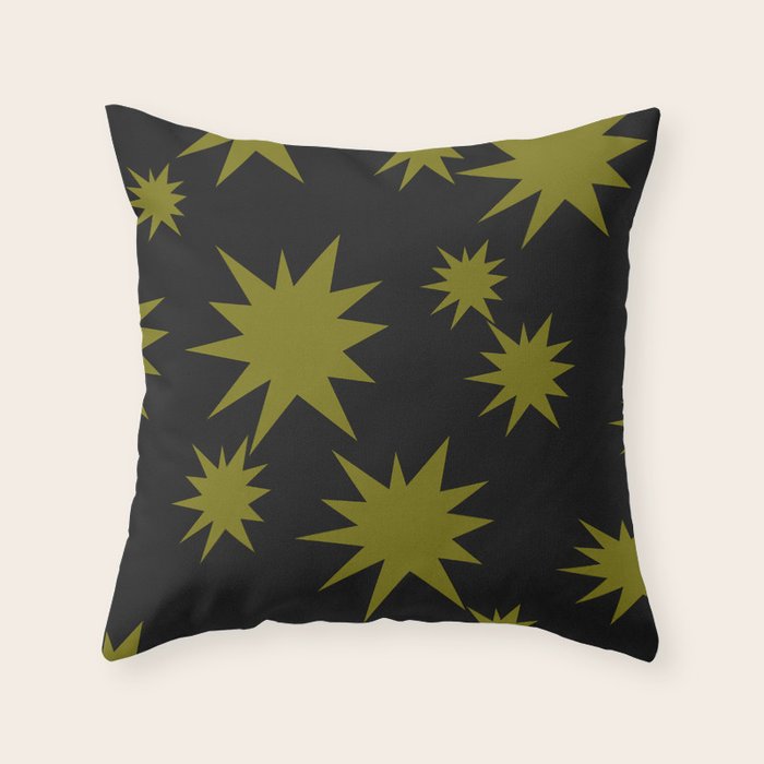 Dark Chartreuse Boom Throw Pillow Gallery Image 6