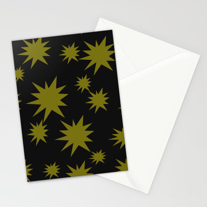 Dark Chartreuse Boom Stationery Card Gallery Image 2