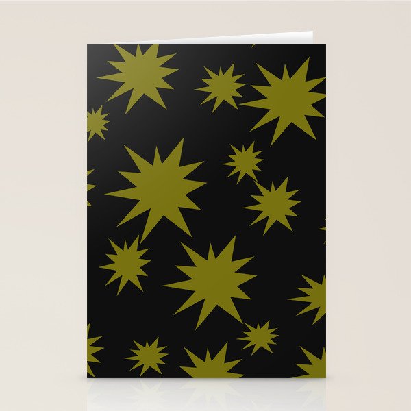 Dark Chartreuse Boom Stationery Card Gallery Image 2