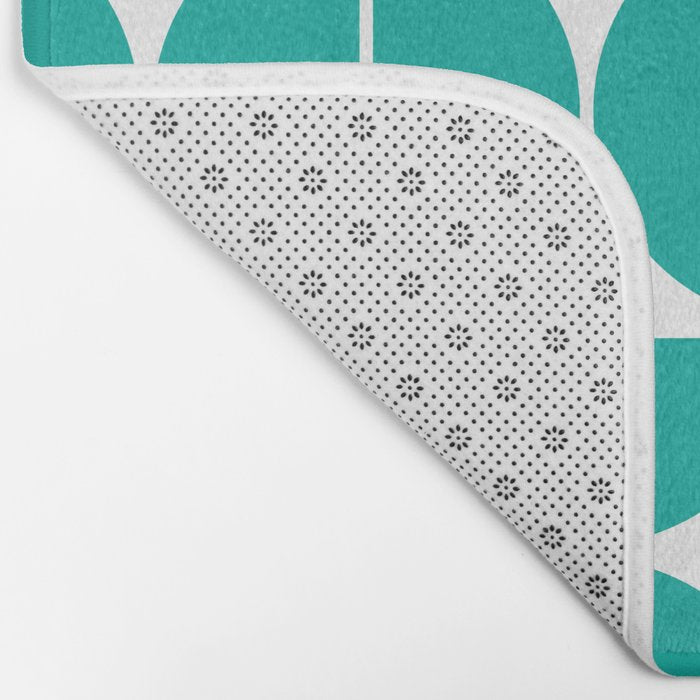 Mid Century Modern Geometric 04 Turquoise Bath Mat Gallery Image 2