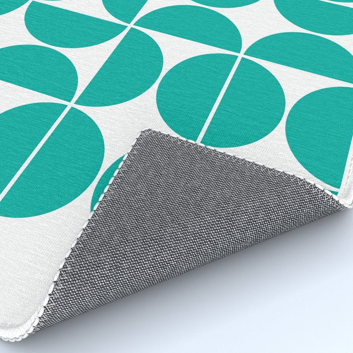 Mid Century Modern Geometric 04 Turquoise Rug Gallery Image 4