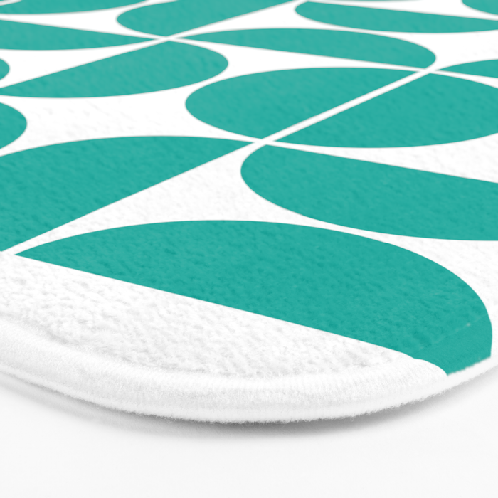Mid Century Modern Geometric 04 Turquoise Bath Mat Gallery Image 3