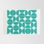 Mid Century Modern Geometric 04 Turquoise Rug Gallery Image 2