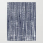 Rustic Abstract Stripes, Navy Blue and White Poster Gallery Image 4