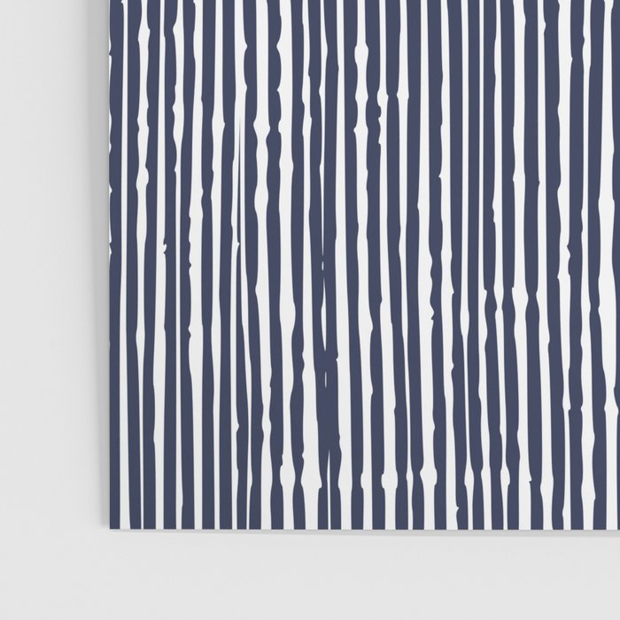Rustic Abstract Stripes, Navy Blue and White Poster Gallery Image 3