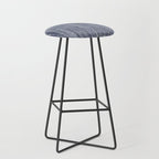 Rustic Abstract Stripes, Navy Blue and White Stool Gallery Image 1