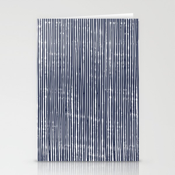 Rustic Abstract Stripes, Navy Blue and White Stationery Card Gallery Image 2