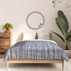 Rustic Abstract Stripes, Navy Blue and White Comforter Gallery Image 3