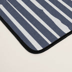 Rustic Abstract Stripes, Navy Blue and White Desk Mat Gallery Image 4