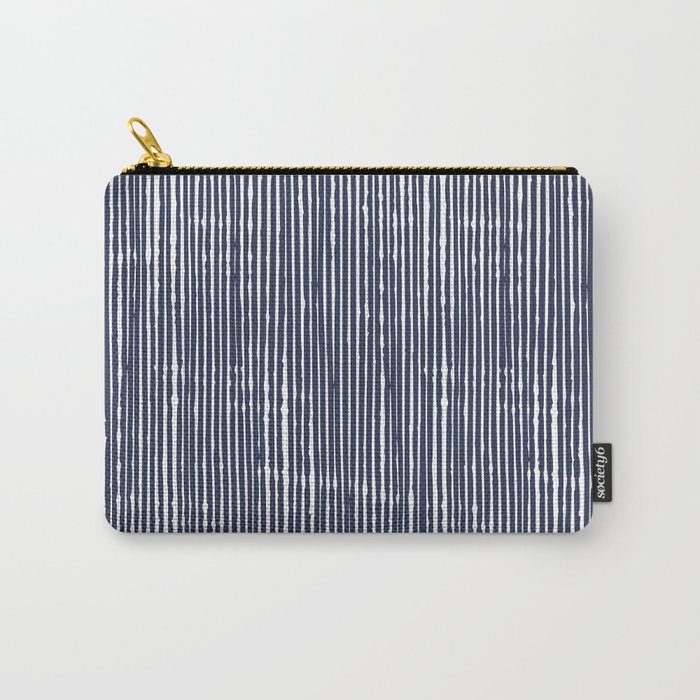 Rustic Abstract Stripes, Navy Blue and White Carry All Pouch Gallery Image 1