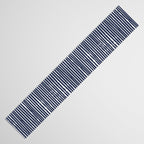 Rustic Abstract Stripes, Navy Blue and White Table Runner Gallery Image 3