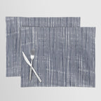 Rustic Abstract Stripes, Navy Blue and White Placemat Gallery Image 1