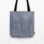 Rustic Abstract Stripes, Navy Blue and White Tote Bag Gallery Image 1