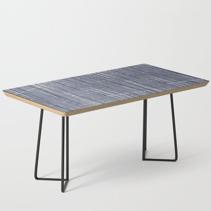 Rustic Abstract Stripes, Navy Blue and White Coffee Table Gallery Image 1
