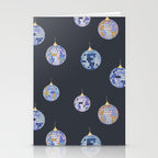 Disco balls party time pattern dark Stationery Card Gallery Image 2