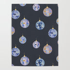Disco balls party time pattern dark Poster Gallery Image 4