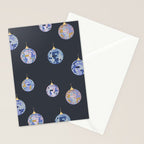 Disco balls party time pattern dark Stationery Card Gallery Image 2