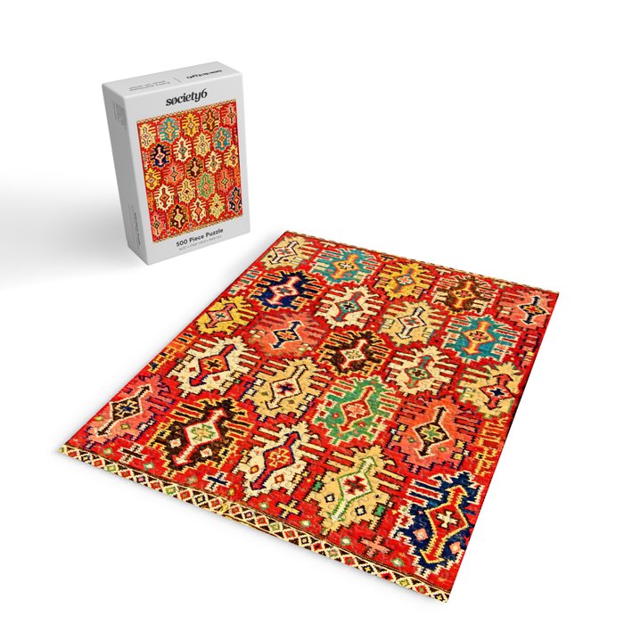 Antique Turkish Kilim Rug Print Jigsaw Puzzle Gallery Image 2