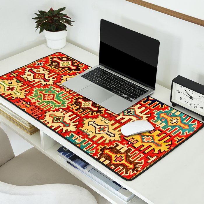 Antique Turkish Kilim Rug Print Desk Mat Gallery Image 2