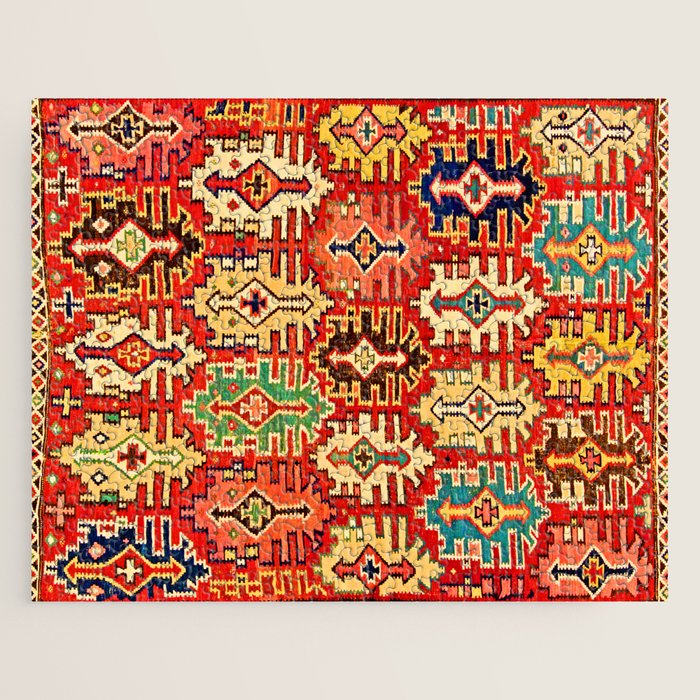 Antique Turkish Kilim Rug Print Jigsaw Puzzle Gallery Image 1