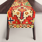 Antique Turkish Kilim Rug Print Table Runner Gallery Image 1